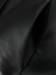 Derpai Damenjacke aus PU-Leder mit Knopfleiste modisch Schwarz