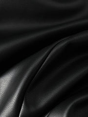 Derpai Damenjacke aus PU-Leder mit Knopfleiste modisch Schwarz