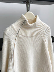 Derpai Damenpulli mit Stehkragen & Reißverschluss – modischer Stil