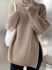 Derpai Damenpulli mit Stehkragen & Reißverschluss – modischer Stil