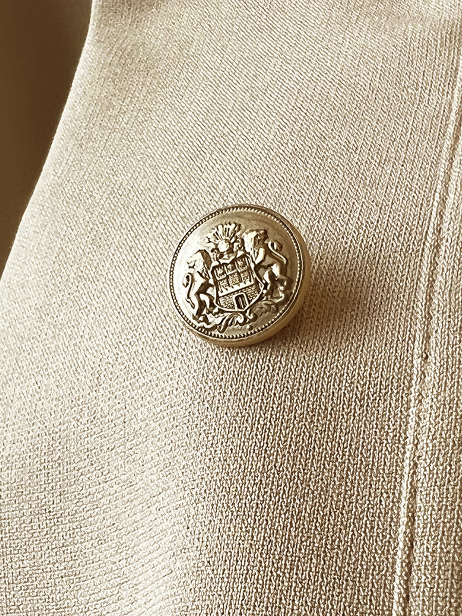 Derpai Kurze Jacke mit Tunnelzug Knopfleiste Taillierung und Stehkragen modisch Damen