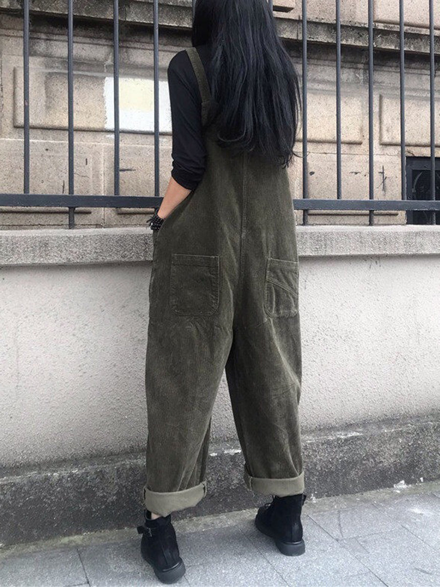 Derpai Latzhose aus Cord mit Taschen Damen casual