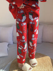 Derpai Weihnachts-Pyjama-Set Damen