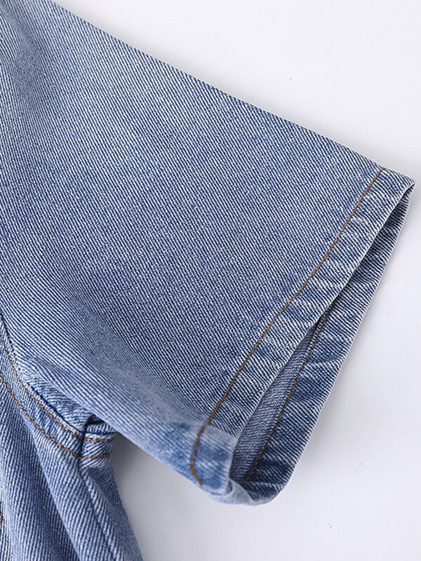 Derpai Langes Jeanskleid mit Knopfleiste & Taschen – modisch