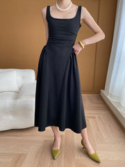 Derpai Schwarzes langes Trapez-Abendkleid à la Audrey Hepburn