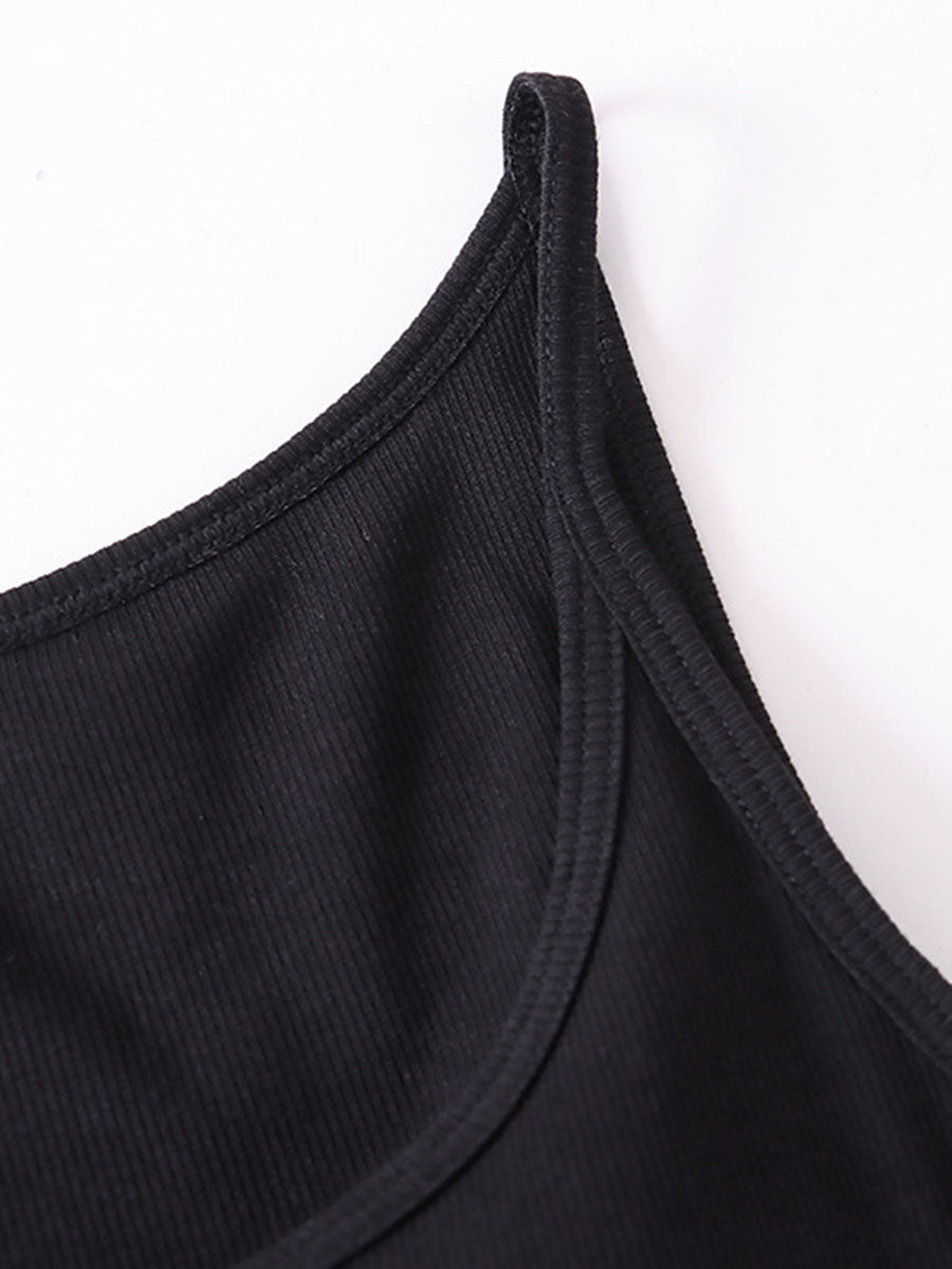 Derpai Schwarzes Trapez-Abendkleid mit feinen Trägern lang