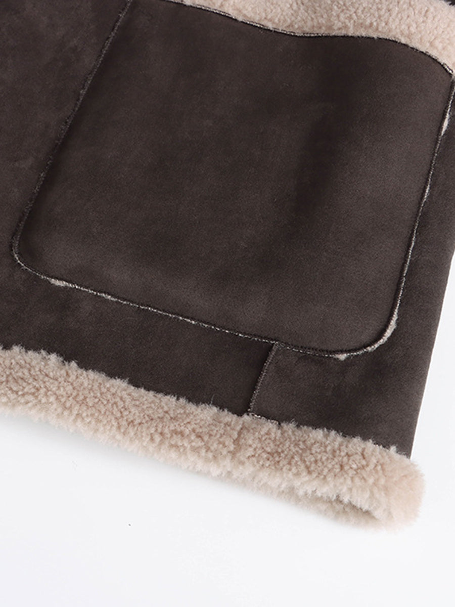 Derpai Wendbare Fliegerjacke mit Knopfleiste und Reverskragen Damen