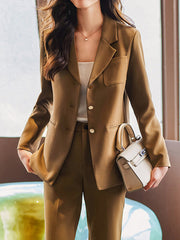 Derpai 2-teiliges Set – Blazer mit Knöpfen & Taschen – Tailor-Stil