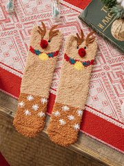 Derpai 4 Paar weiche Weihnachtssocken aus Fleece