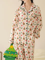 Derpai Weihnachts-Pyjama-Set mit Bärenmotiv Damen