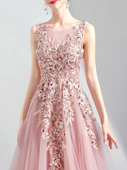 Derpai Besticktes elegantes rosa Abendkleid Maxi – für Hochzeit