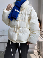 Derpai Baumwollmantel mit Taschen und Stehkragen Damen modisch Winter