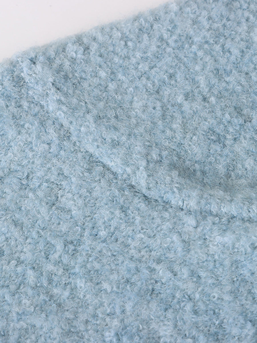 Derpai Strickjacke mit Knopfleiste Damen modisch Blau