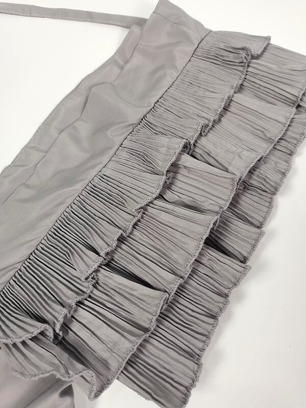 Derpai Maxi-Abendkleid mit Volants & tiefem Ausschnitt – für Hochzeit