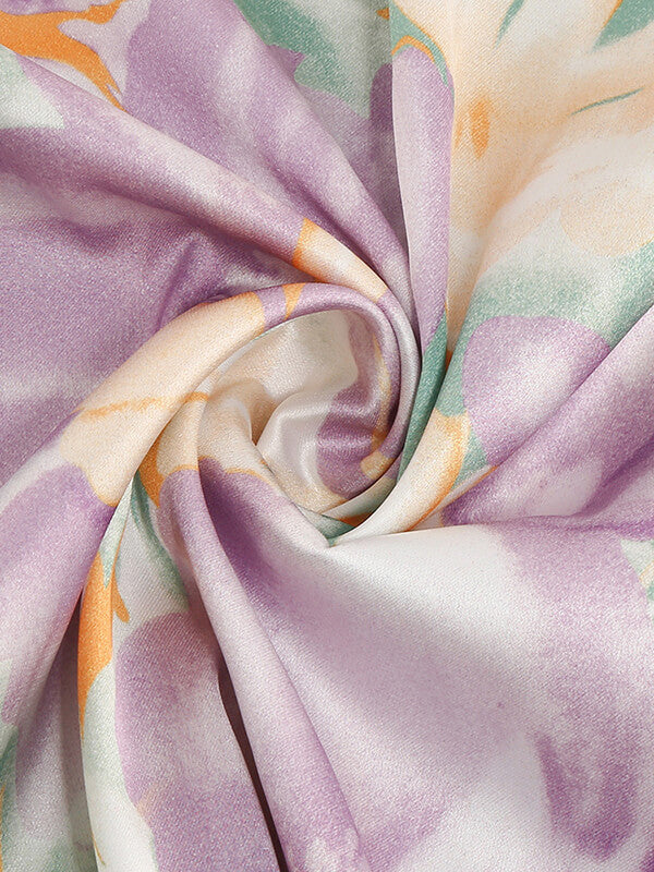 Derpai Langes Maxikleid mit Blumenprint & One-Shoulder-Träger