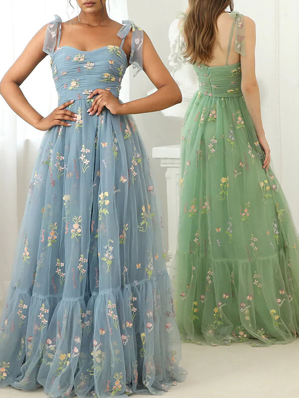 Derpai Tüll-Abendkleid lang bestickt – für Abschlussball