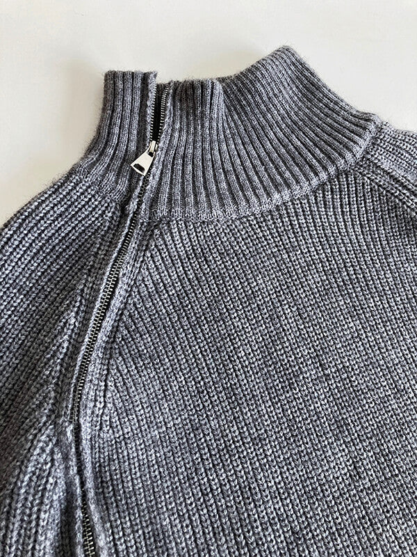Derpai Damenpulli mit Stehkragen & Reißverschluss – modischer Stil