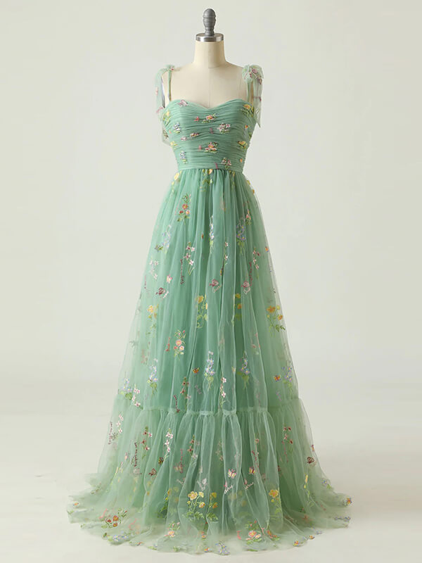 Derpai Tüll-Abendkleid lang bestickt – für Abschlussball