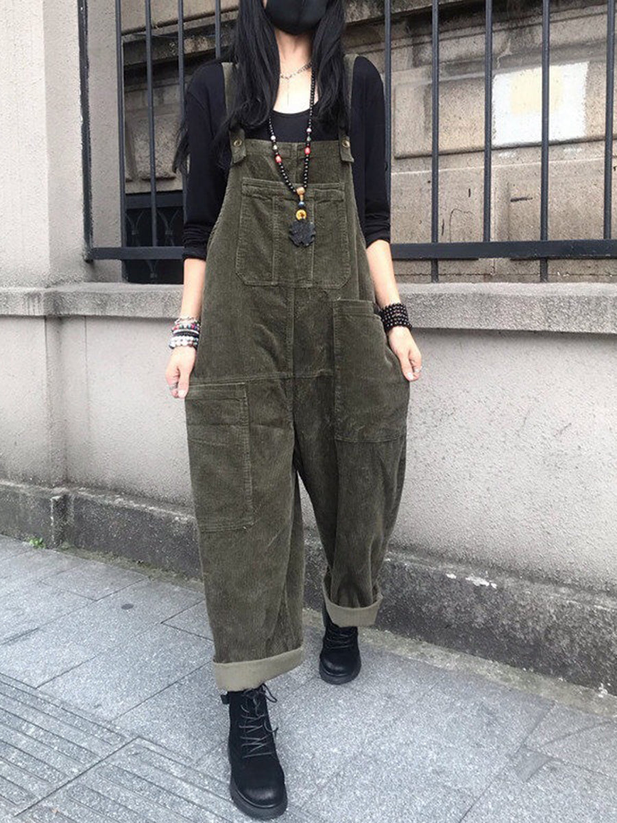 Derpai Latzhose aus Cord mit Taschen Damen casual