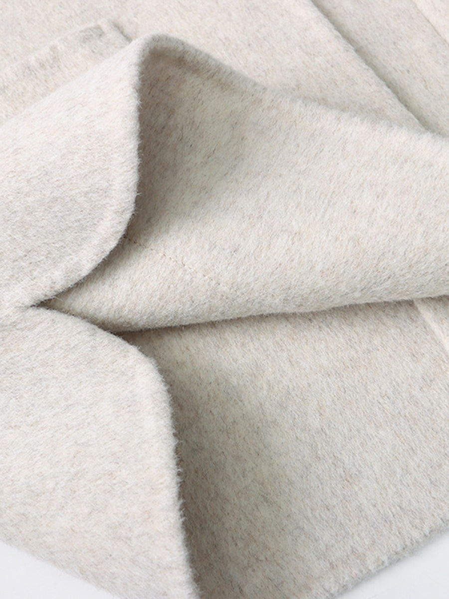 Derpai Damen-Cape aus Wolle mit Taschen Knopfleiste und Kapuze