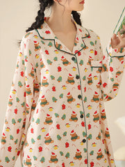 Derpai Weihnachts-Pyjama-Set mit Bärenmotiv Damen