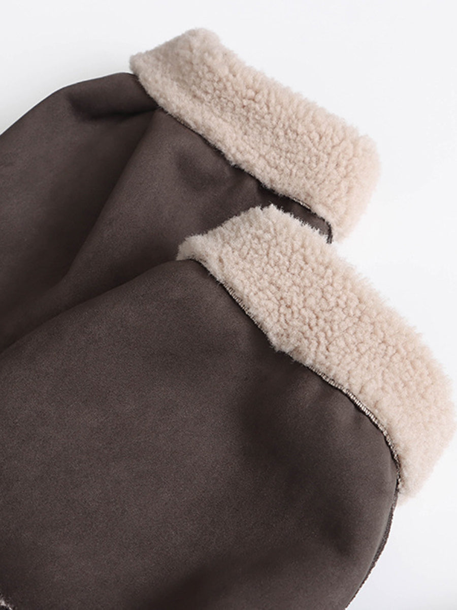 Derpai Wendbare Fliegerjacke mit Knopfleiste und Reverskragen Damen