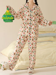 Derpai Weihnachts-Pyjama-Set mit Bärenmotiv Damen