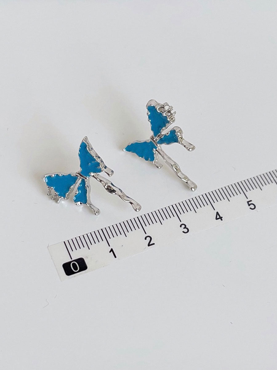 Derpai Blaue Schmetterlings-Ohrringe modisch
