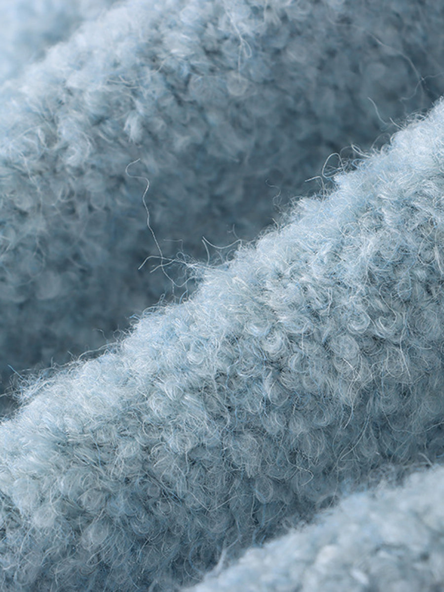 Derpai Strickjacke mit Knopfleiste Damen modisch Blau