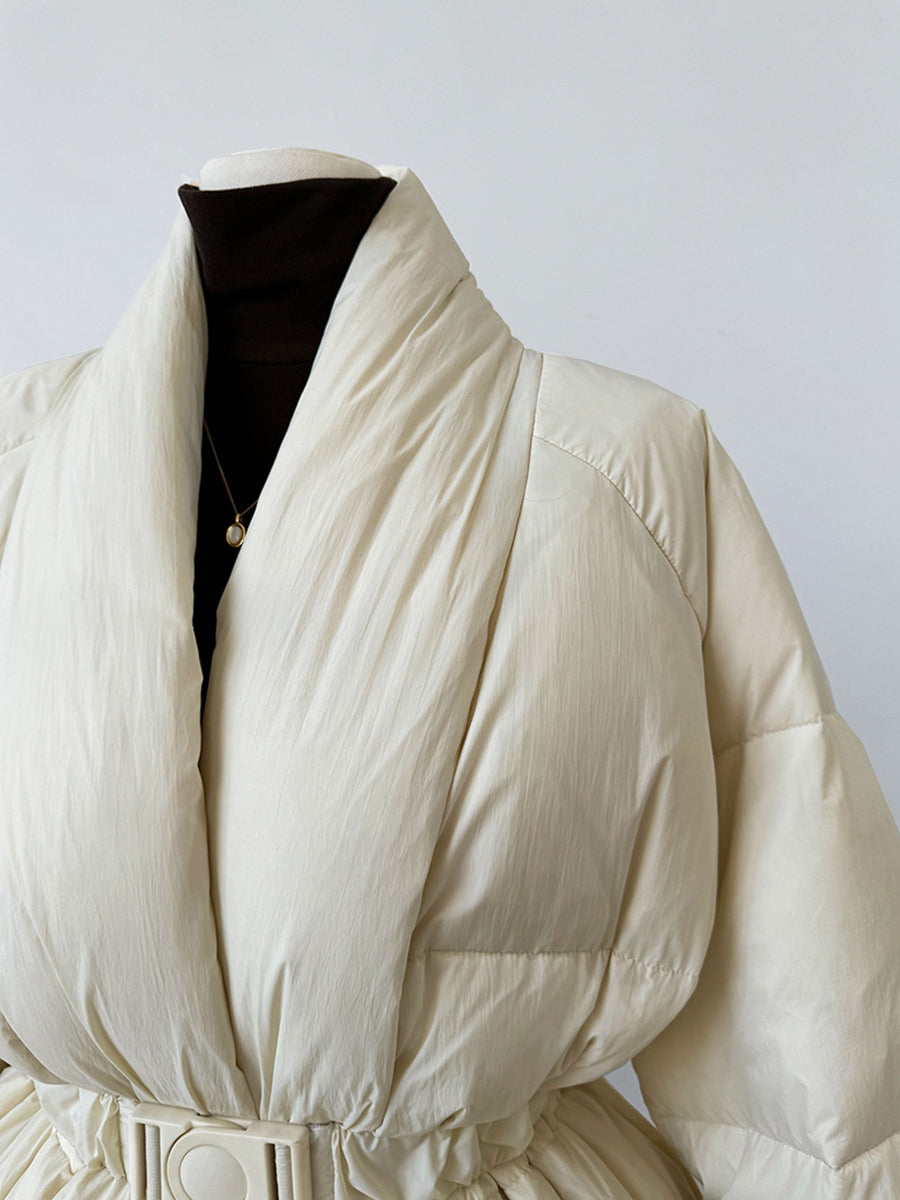 Derpai Steppmantel mit Gürtel und Taschen Damen modisch