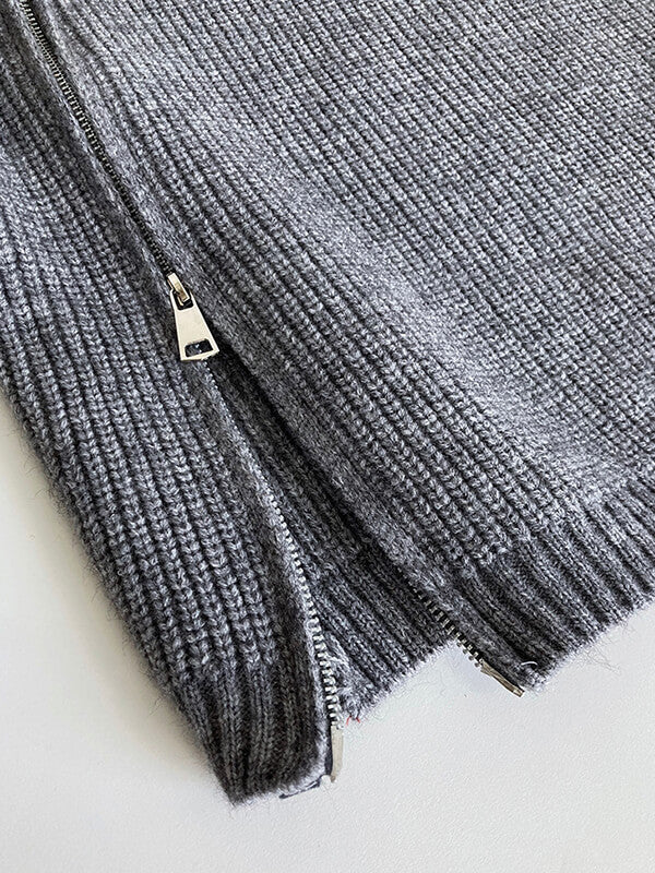 Derpai Damenpulli mit Stehkragen & Reißverschluss – modischer Stil
