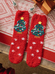 Derpai 4 Paar weiche Weihnachtssocken aus Fleece