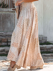 Derpai Blumenrock mit Knöpfen Trägern & Boho-Print lang