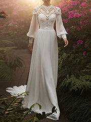 Derpai Vintage-inspiriertes Prinzessinnen-Brautkleid mit langen Ärmeln