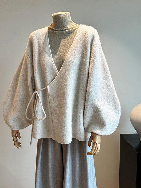 Derpai Roter Strick-Cardigan mit Spaghettiträgern – Weihnachtsstil