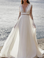 Derpai Prinzessinnen-Brautkleid aus Spitze im Boho-Stil Maxi
