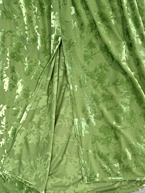 Derpai Midilanges Samtkleid im Jacquard-Stil in Grün – elegant – für Hochzeit