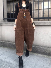 Derpai Latzhose aus Cord mit Taschen Damen casual