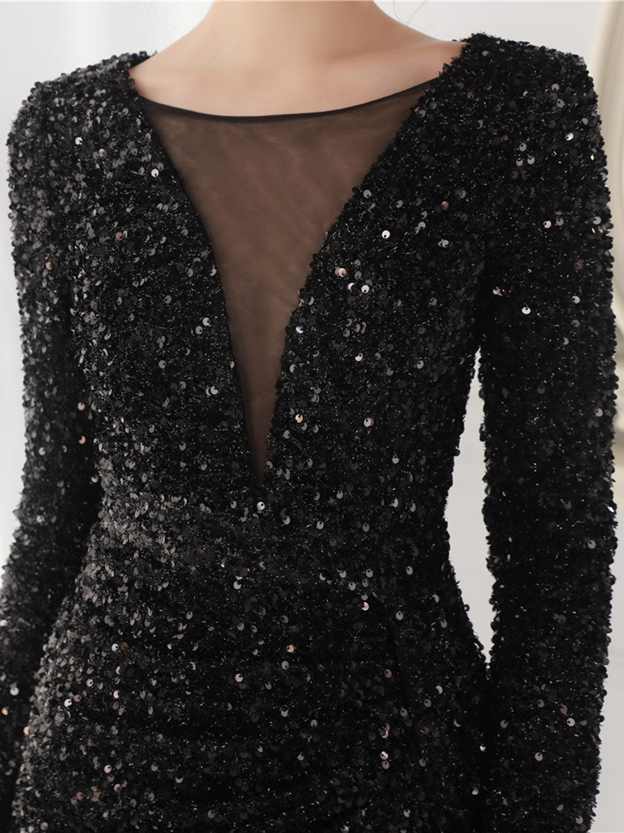 Derpai Glänzendes Maxi-Abendkleid mit Schlitz – für Hochzeit