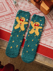 Derpai 4 Paar weiche Weihnachtssocken aus Fleece