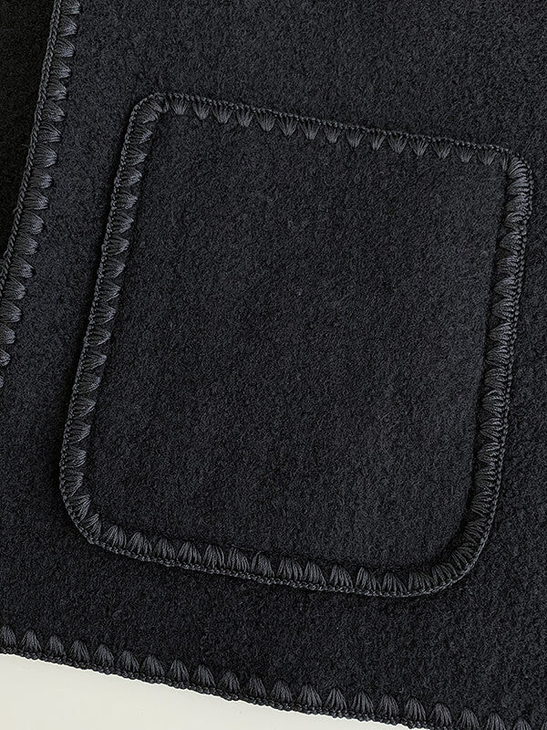 Derpai Modischer Wollmantel mit Fransen und Schal – Damenmode