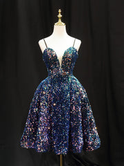 Derpai Midilanges Glitzer-Abendkleid mit feinen Trägern