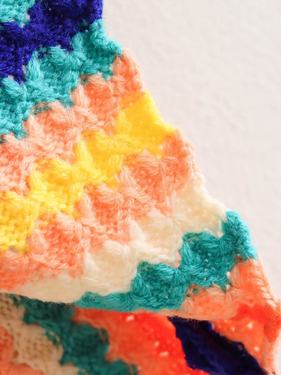 Derpai Strickjacke mit Regenbogenstreifen Damen locker casual