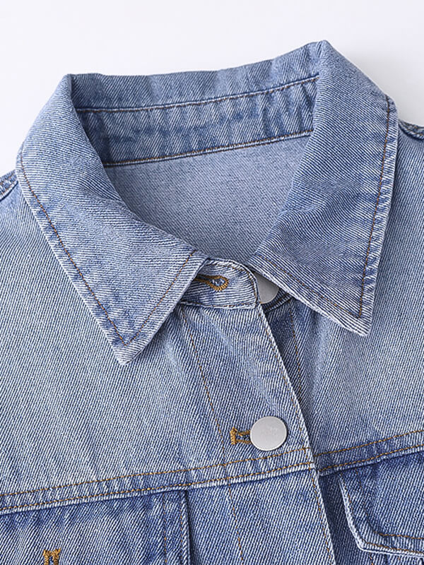 Derpai Langes Jeanskleid mit Knopfleiste & Taschen – modisch
