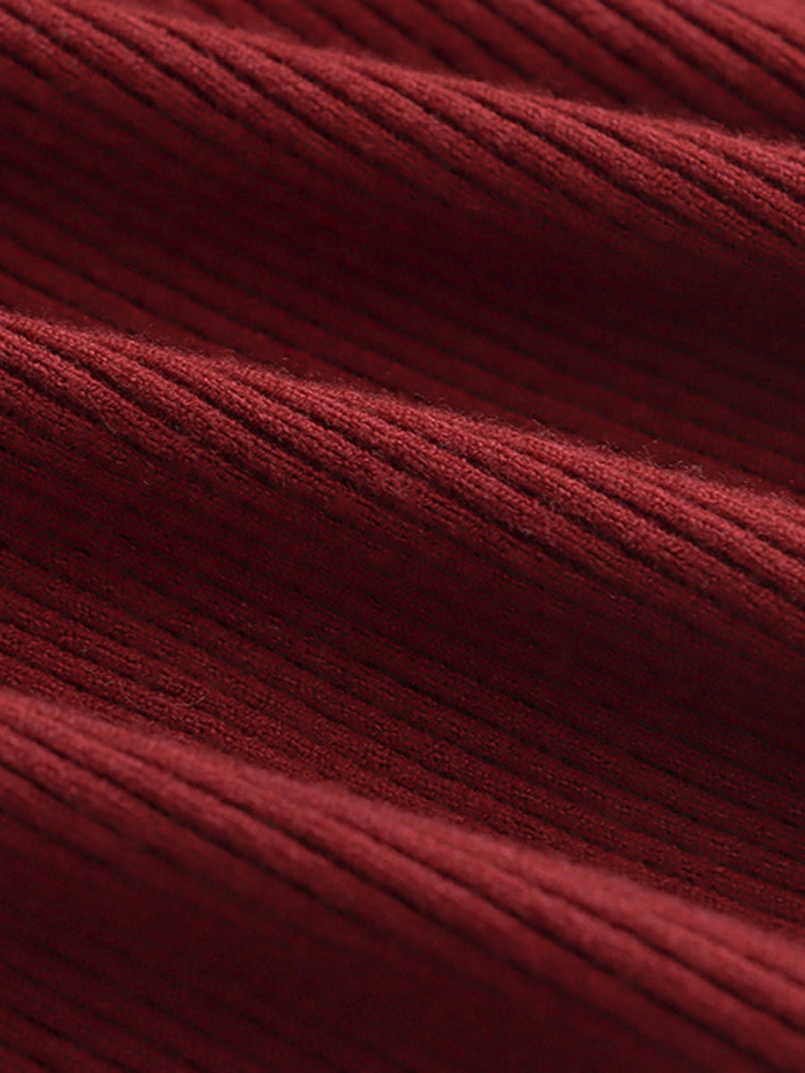 Derpai Figurbetonter Strickpullover mit Polokragen Damen