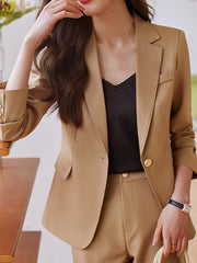 Derpai 2-teiliges Damen-Set – Blazer mit Knöpfen & Taschen – Businesslook