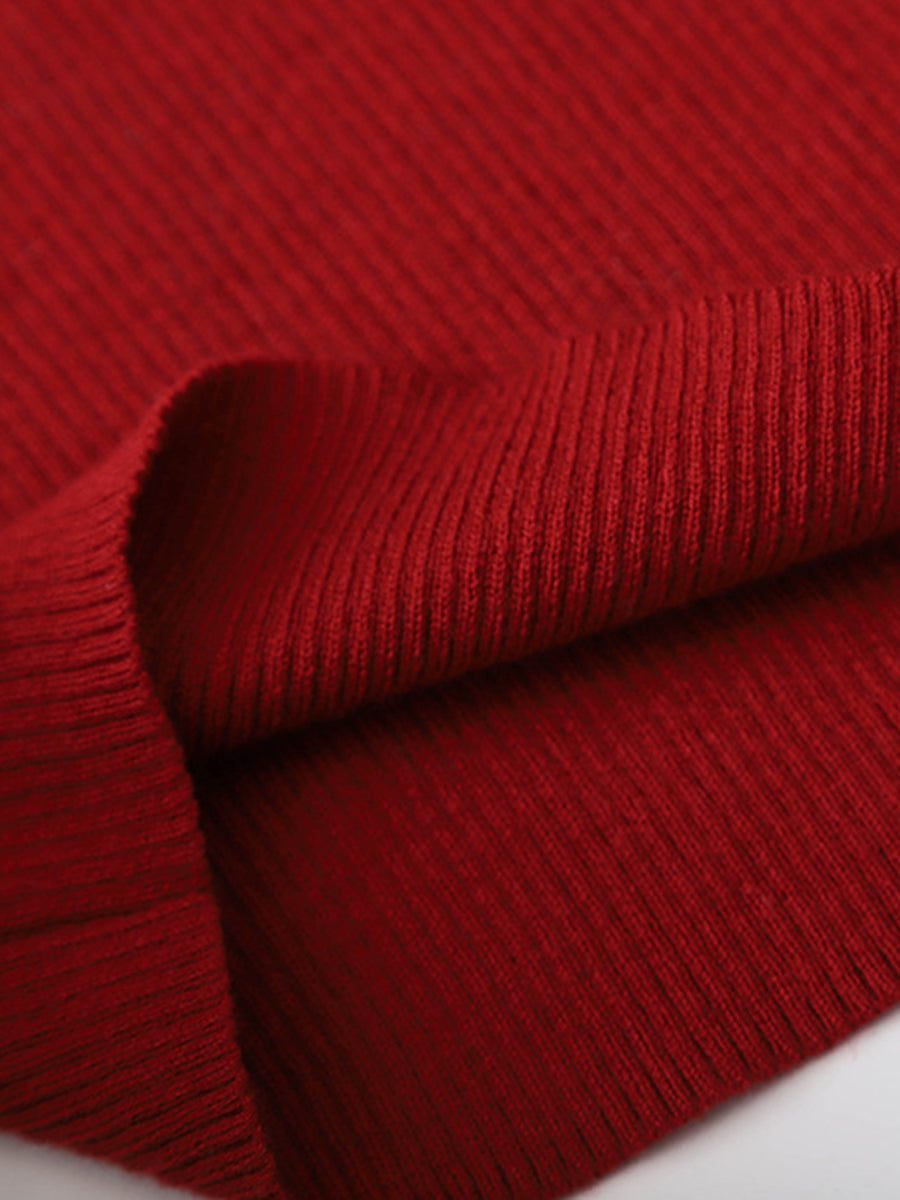 Derpai Strickpullover mit quadratischem Ausschnitt und ausgestellten Ärmeln Damen