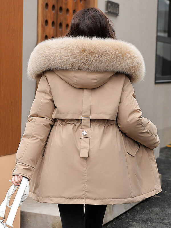 Derpai Midilange Parka mit Fleece-Futter und Kapuze Damen Winter