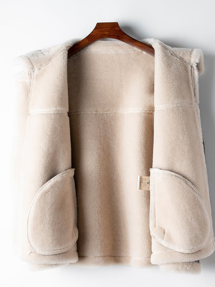 Derpai Fliegerjacke aus Kunstleder mit Reißverschluss Damen Winter