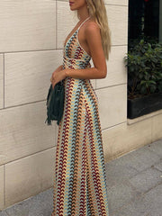 Derpai Langes Abendkleid mit Neckholder feinen Trägern und Rückenausschnitt – für Ball oder Hochzeit